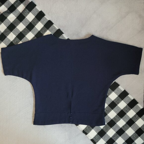 XS | Forever 21 | Indigo Drift Soft Stretch Batwing Sleeve Tee - Picture 3 of 5